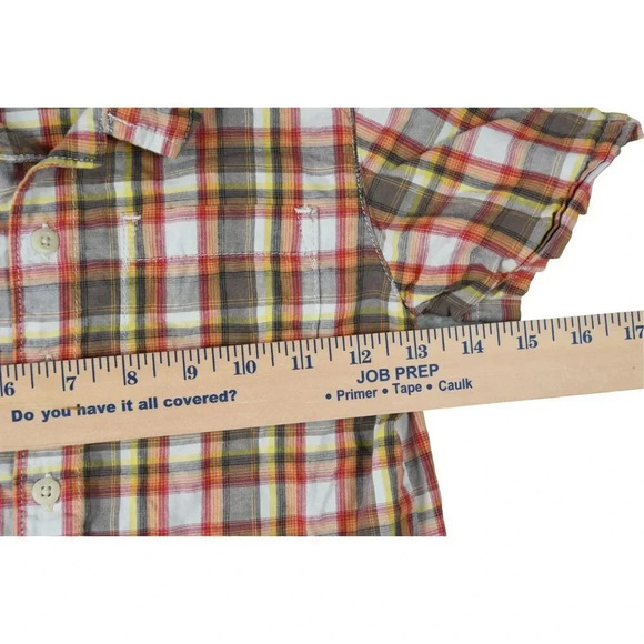Oshkosh Plaid Flannel Shirt Boys Size S 6, Short Sleeve Button Up, Red, Blue - Picture 5 of 7